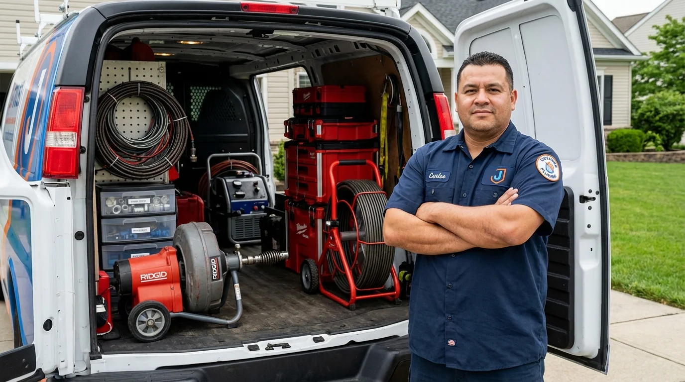 Professional drain cleaning equipment and Johns Plumbing LLC plumber in Rockaway Beach