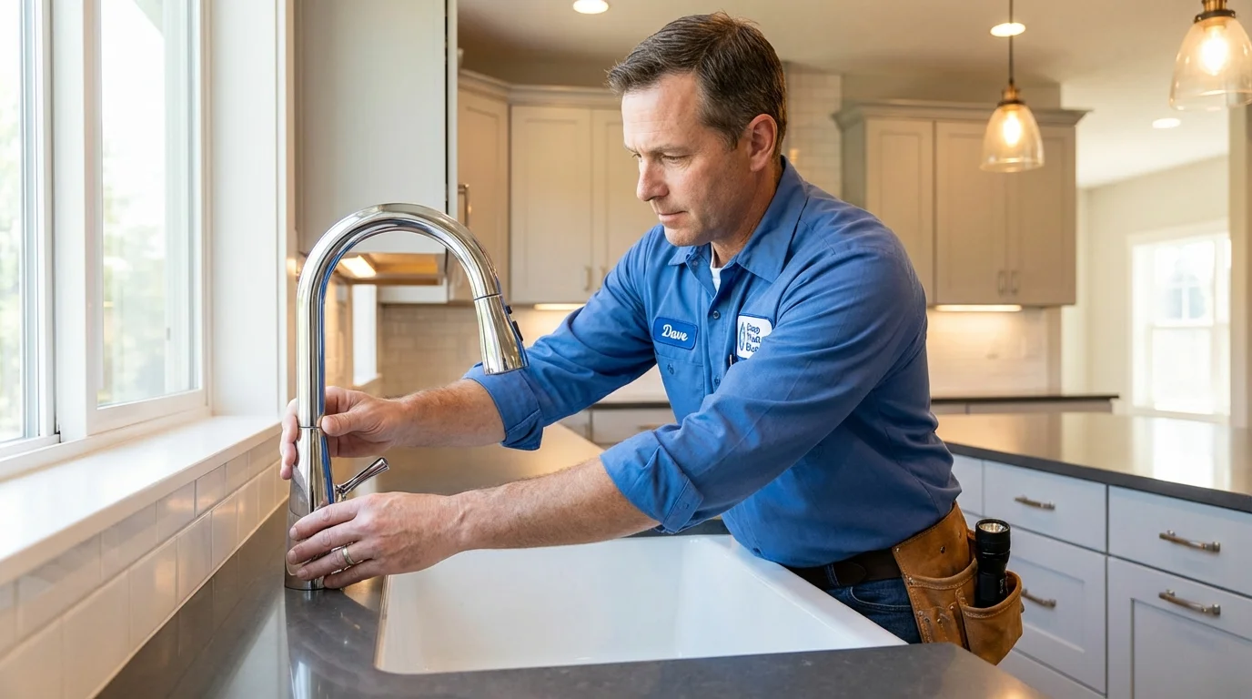 Kitchen faucet installation by Johns Plumbing LLC in Rockaway Beach