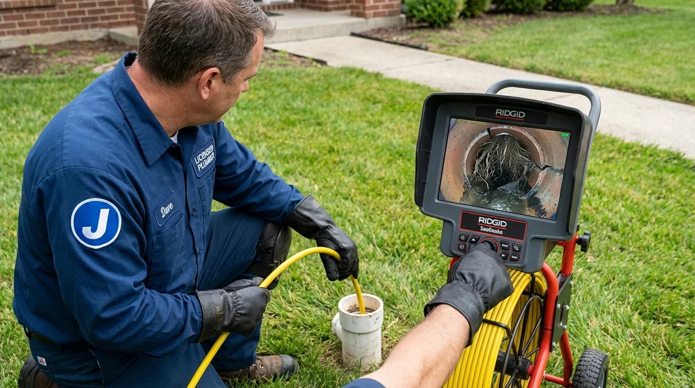 Sewer camera inspection being performed by Johns Plumbing LLC in Rockaway Beach